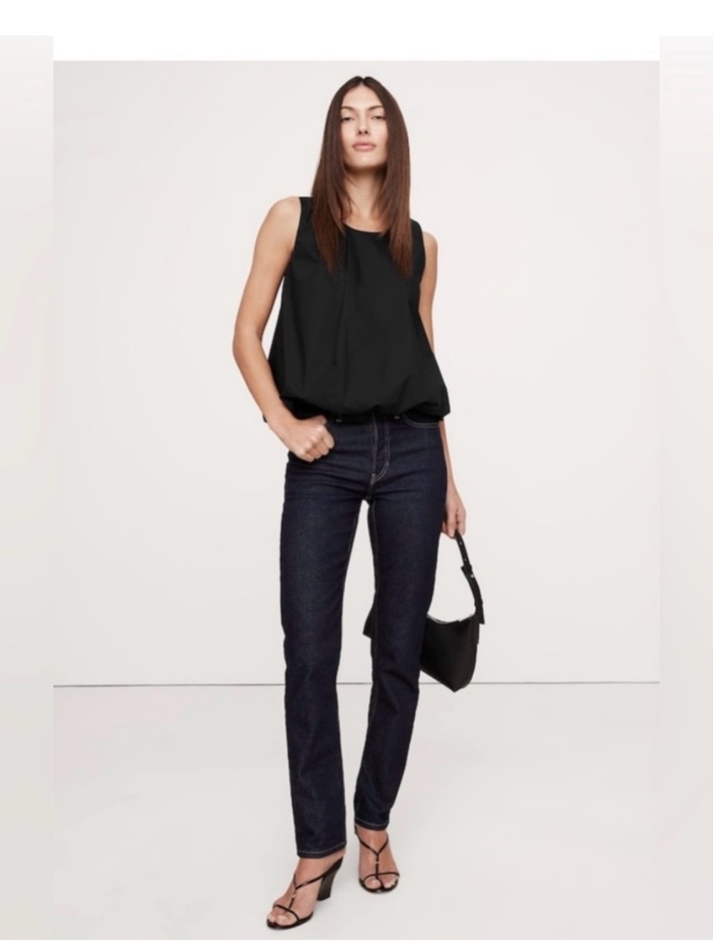 cotton poplin bubble tank banana republic